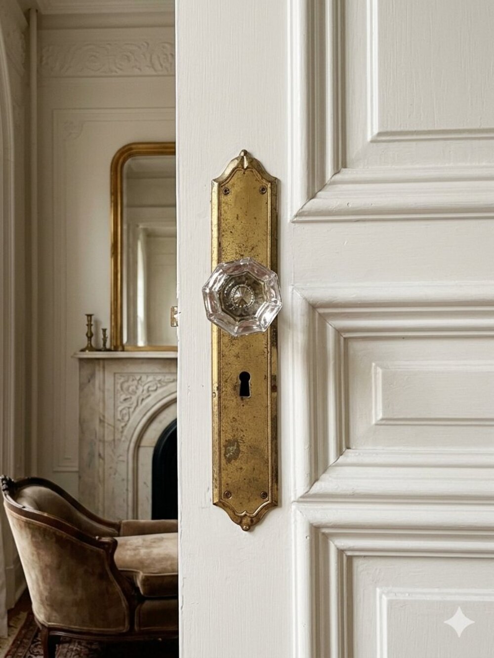 Vintage Doorknob Escutcheon with Keyhole